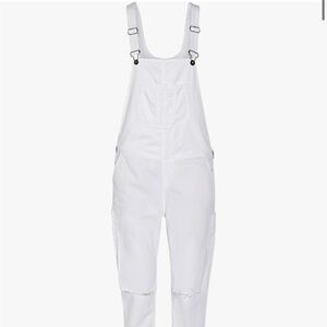 Rag & Bone White Denim Overalls